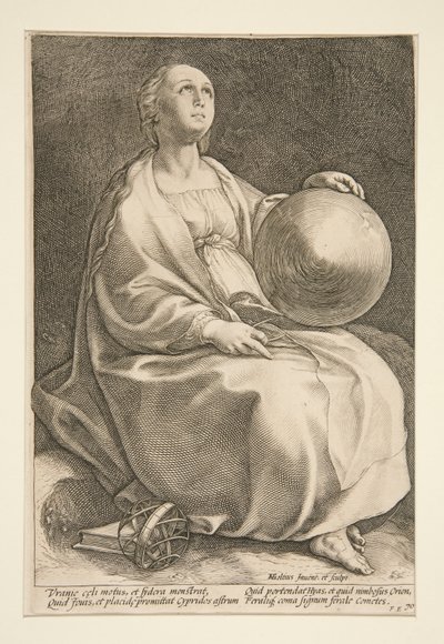 De Negen Muzen: Urania, #9 in een serie van 9 door Hendrick Goltzius