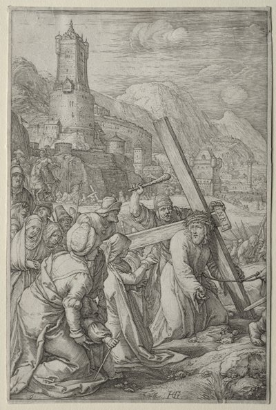 De Passie: Christus draagt het kruis door Hendrick Goltzius