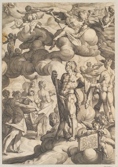 De Bruiloft van Cupido en Psyche door Hendrick Goltzius