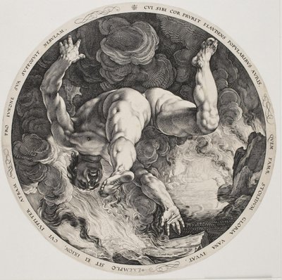 De vier schandvlekken - Ixion door Hendrick Goltzius