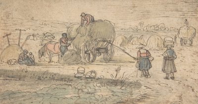 Boeren die hooi laden, ca. 1620s door Hendrick. Hendrick Avercamp,Avercamp