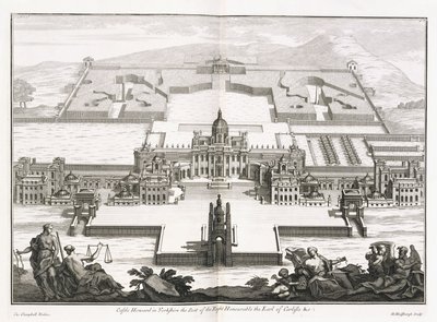 Castle Howard in Yorkshire, uit "Vitruvius Britannicus", of "The British Architect, containing the Plans, Elevations, and Sections of the regular buildings both publick and private, in Great Britain" door Colin Campbell door Hendrick Hulsberg
