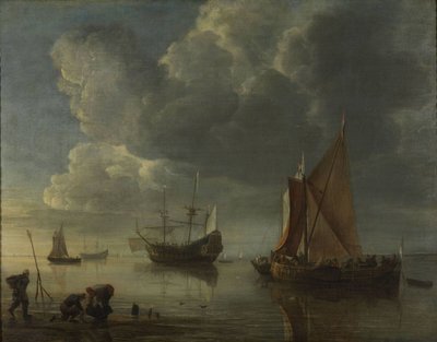 Een kalme zee door Hendrick Jacobsz. Dubbels