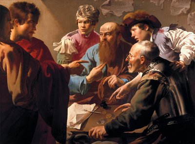 De roeping van Sint-Mattheüs door Hendrick Jansz Terbrugghen