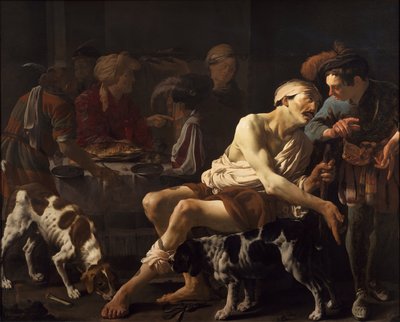 De Rijke Man en de Arme Lazarus, 1625 door Hendrick Jansz Terbrugghen