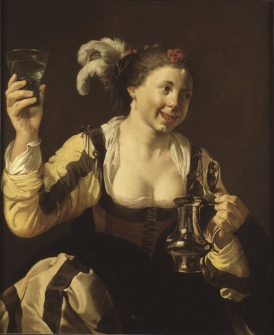 Een meisje met een glas (Smaak. Uit de serie 