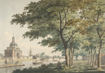 De Muiderpoort, Amsterdam, gezien vanaf de Plantage door Hendrick Keun