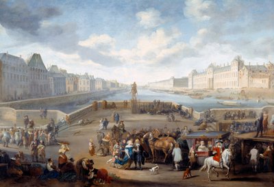 Brug over de Seine (detail) door Hendrick Mommers
