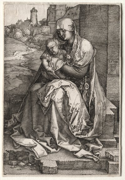 De Maagd en het Kind Zittend bij de Muur door Hendrick ter Brugghen