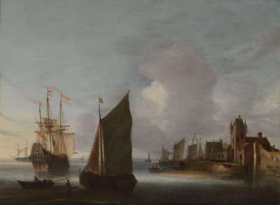 Schepen bij Zierikzee met de Zuidhavenpoort op de Achtergrond door Hendrick van Anthonissen