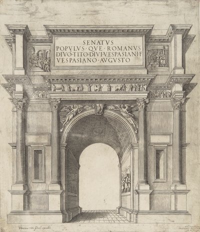 Senatus Populus Que Romanus Divo Tito Divi Vespasiani Filio Vespasiano Augusto door Hendrick van Schoel
