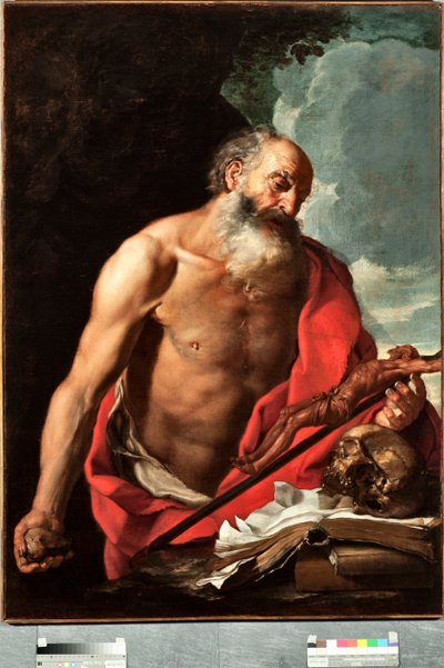 Voorstelling van Sint Hiëronymus. Schilderij door Hendrik van Somer (1615-1684) door Hendrick van Somer