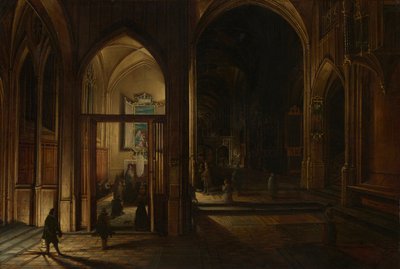 Interieur van een gotische kerk 