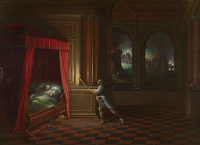 Aeneas redt Anchises uit het brandende Troje door Hendrick van the younger Steenwijck