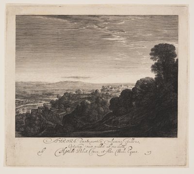 Aurora, landschap bij zonsopgang door Hendrick von Goudt