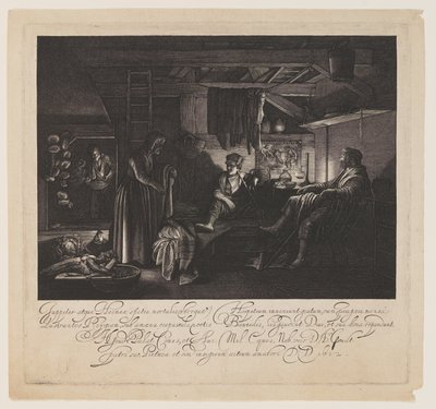 Jupiter en Mercurius in het Huis van Philemon en Baucis door Hendrick von Goudt