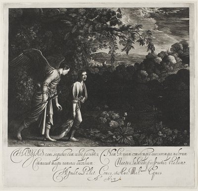 Tobias en de engel door Hendrick von Goudt