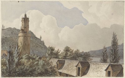 Gezicht over Andernach en de Rijn door Hendrik Abraham Klinkhamer