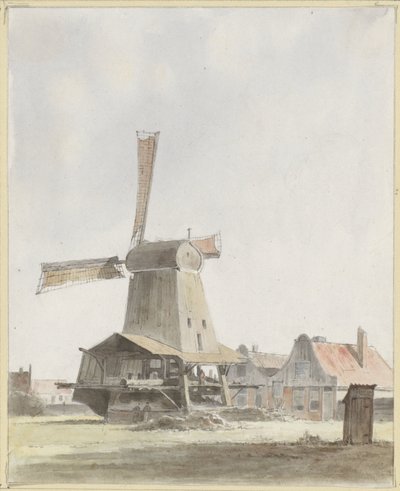 Houtzaagmolen door Hendrik Abraham Klinkhamer