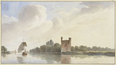 Ruïne van Huis te Merwede bij Dordrecht aan de Maas door Hendrik Abraham Klinkhamer