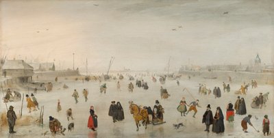 Een scène op het ijs, ca.1625 door Hendrik Avercamp
