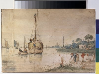 Een schuit met hooi door Hendrik Avercamp