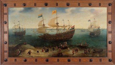 Het Amsterdamse viermastschip De Hollandse Tuyn en andere schepen keren terug uit Brazilië onder bevel van Paulus van Caerden door Hendrick Cornelisz. Vroom