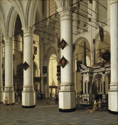 Interieur van de Nieuwe Kerk, Delft door Hendrik Cornelisz. van Vliet