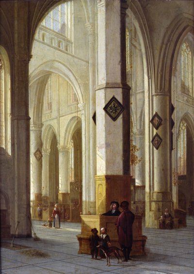 Interieur van de Sint-Bavokerk, Haarlem, c.1611-12 door Hendrik Cornelisz. van Vliet