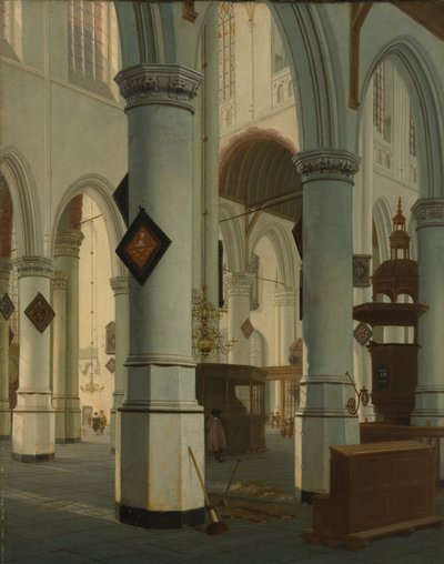 Interieur van de Oude Kerk, Delft door Hendrik Cornelisz. van Vliet