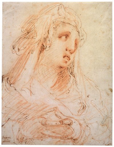 Een jonge vrouw Maria Magdalena, eind 16e of begin 17e eeuw door Hendrik Goltzius
