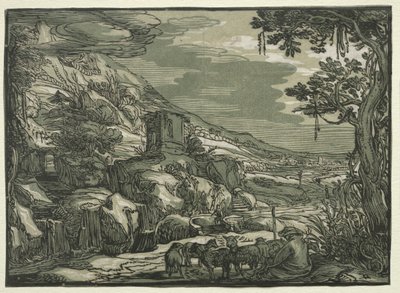 Arcadisch Landschap, c. 1615 door Hendrik Goltzius