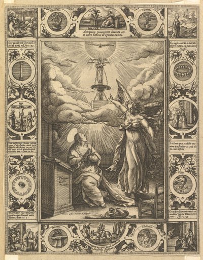 Ave Maria, uit Allegorische Scènes over het Leven van Christus door Hendrik Goltzius