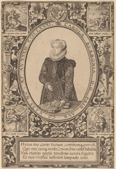 Charlotte van Bourbon door Hendrik Goltzius
