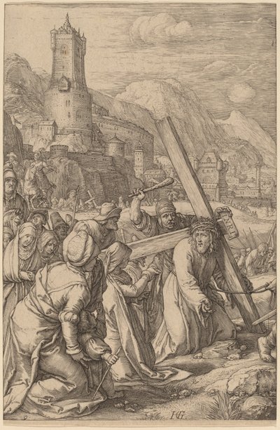 Christus die het Kruis Draagt door Hendrik Goltzius