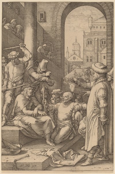 Christus met Doornenkroon door Hendrik Goltzius