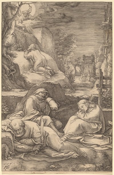 Christus op de Olijfberg door Hendrik Goltzius
