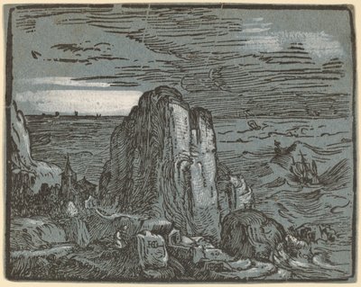 Klip aan een Kustlijn door Hendrik Goltzius