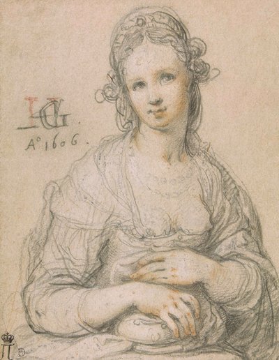Courtisane, 1606 door Hendrik Goltzius