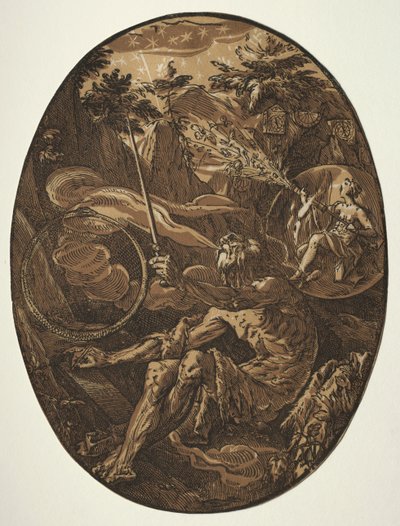 Demogorgon in de Grot van de Eeuwigheid, ca. 1588 door Hendrik Goltzius