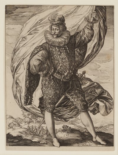 Vaandeldrager Gerrit Pieters Ruicharer door Hendrik Goltzius