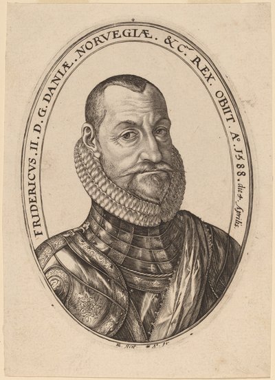 Frederik II, Koning van Denemarken en Noorwegen door Hendrik Goltzius