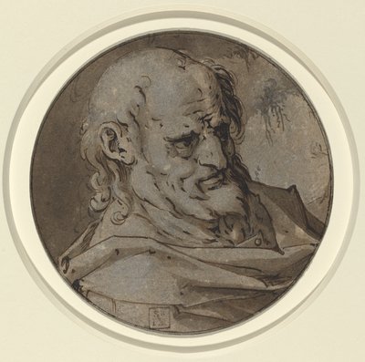 Hoofd van een Apostel door Hendrik Goltzius