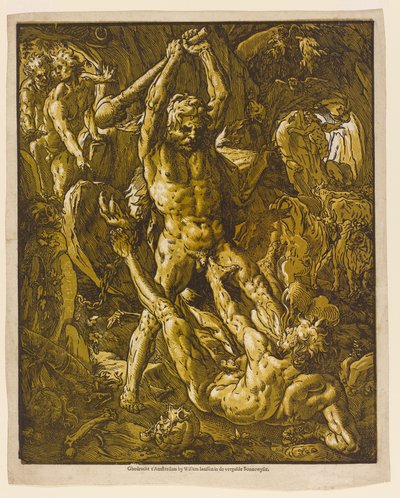 Hercules en Cacus, 1588 door Hendrik Goltzius