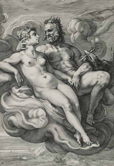 Jupiter en Juno, c.1593-94 door Hendrik Goltzius