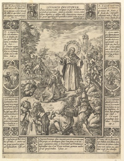 Levamen Onostrorum, uit Allegorieën van het Christelijk Geloof, uit Christelijke en Profane Allegorieën door Hendrik Goltzius