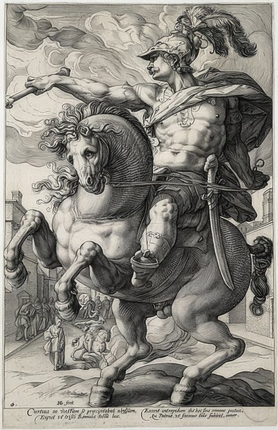 Marcus Curtius door Hendrik Goltzius