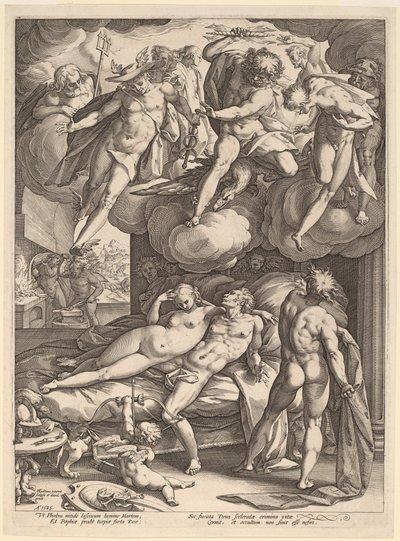 Mars en Venus Verrast door Vulcanus door Hendrik Goltzius