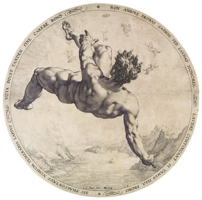 Phaethon uit de serie Vier Onheiligen door Hendrik Goltzius