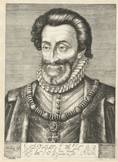 Portret van koning Hendrik IV van Frankrijk, ca. 1600 door Hendrik Goltzius